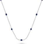 Brilio Silver Ezüst nyaklánc sötétkék golyókkal NCL112WB