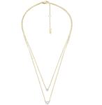 Fossil Dupla aranyozott kristály nyaklánc JF04357998