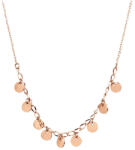 Troli Rózsaszín aranyozott érme nyaklánc