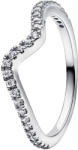 Pandora Hullámos ezüst gyűrű cirkónium kövekkel 192539C01 52 mm