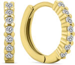 Brilio Silver Csillogó aranyozott karika fülbevaló cirkónium kővel EA665Y