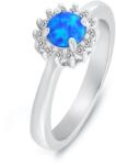 Brilio Silver Ezüst gyűrű kék szintetikus opállal és cirkónium kövekkel RI110WB 52 mm