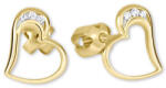 Soliter Brilio Arany szív fülbevaló kristályokkal 239 001 00772