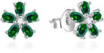 Agato Ezüst fülbevaló Virágok zöld cirkónium kövekkel AGT-E243PGR