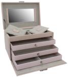 Friedrich Lederwaren Exkluzív régi rózsaszín ékszerdoboz krokodil mintával Caiman 20135-4