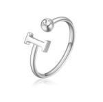 S'Agapõ S`Agap? Stílusos acél gyűrű kristállyal I-betű Click SCK180