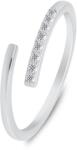 Brilio Silver Elegáns nyitott gyűrű tiszta cirkónium kövekkel RI035W