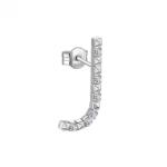 Rosato Ezüst single fülbevaló cirkónium kövekkel J betű Cubica RZCU36 - 1 db