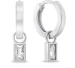 Brilio Silver Minimalista 2 az 1-ben karika fülbevaló cirkónium kövekkel EA840W