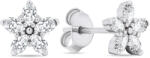 Brilio Silver Csillogó ezüst fülbevaló átlátszó cirkónium kövekkel Virágok EA591W