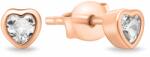 Brilio Silver Gyengéd bronz fülbevaló cirkónium kövekkel Szív EA599R
