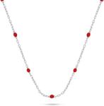 Brilio Silver Ezüst nyaklánc piros golyókkal NCL112WR