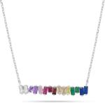 Brilio Silver Játékos ezüst nyaklánc színes cirkónium kövekkel NCL148WRBW