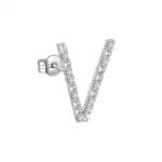 Rosato Ezüst single fülbevaló cirkónium kövekkel V betű Cubica RZCU48 - 1 db