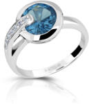 Modesi Bájos ezüst gyűrű akvamarinnal és cirkónium kövekkel M11061 60 mm