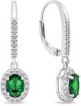 Brilio Silver Ezüst lógó fülbevaló zöld cirkónium kővel EA752WG
