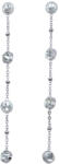 CRYSTalp Hosszú acél fülbevaló kristályokkal 42158. E