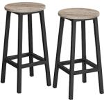VASBÚTOR 2 db-os bárszék szett, Magas konyhai székek, Szürkés bézs és fekete