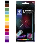STAEDTLER Színes ceruza készlet, STAEDTLER Norix 186, 12 különböző szín, X-treme cool és innovatív fekete ceruza design (186 C12)