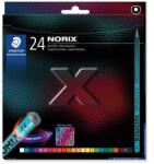 STAEDTLER Színes ceruza készlet, STAEDTLER Norix 186, 24 különböző szín, X-treme cool és innovatív fekete ceruza design (186 C24)