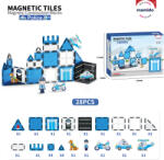 Mamido Set magnetic de construcție poliție 28 piese, motocicletă de poliție, elicopter, mașină, câine MT1479 (MT1479) Jucarii de constructii magnetice