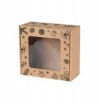  Karácsonyi Ablakos Karton Doboz, 20×20×10cm