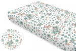  Baby Shop pamut, gumis lepedő 60*120 cm - menta őzike