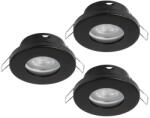 EGLO Favazzina fekete fürdőszobai mennyezetbe építhető lámpa szett (EG-901758) GU10 3 izzós IP44 (901758)