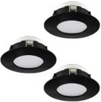 EGLO Pineda fekete fürdőszobai LED mennyezetbe építhető lámpa szett (EG-900744) LED 3 izzós IP20/44 (900744)