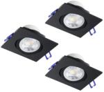 EGLO Saliceto fekete LED mennyezetbe építhető lámpa szett (EG-902285) LED 3 izzós IP20 (902285)