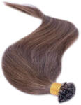 HairExtensionShop Keratinos U-TIP Emberi Póthaj Hőillesztéshez Középbarna 60cm (Szín #6) (RUT606)