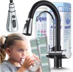 Ari Konyhai Csaptelep, kihúzható, fekete, 3 utas, vízszűrőhöz, forgatható (Bateria Kuchenna Trójdrożna 450)