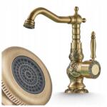 Ari Álló Mosdócsap, réz, antik, forgó kifolyó, kerámia szelep (Bateria Umywalkowa Stojaca RETRO 05)