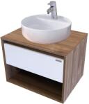 Arthema Modulo Set masca lavoar baie cu blat si sertar, 75x46xH44 cm, finisaj stejar/alb (7002F68R-DR1/7009CX75-DR1)