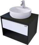 Arthema Modulo Set masca lavoar baie cu blat si sertar, 60x46xH44 cm, finisaj negru/alb (7000F68R-NR5/7008CX60-NR5)