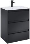 Roca Set mobilier baie (masca si lavoar cu trei sertare) Roca Alpine 60x46xH74 cm, negru mat (A852015532)