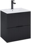 Roca Set mobilier baie cu riflaj (masca si lavoar cu doua sertare) Roca Reef 80x45xH65 cm, negru mat (A852478532)