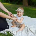 Pippadu Fodros nadrág és hajpánt szett - tejeskávé