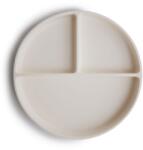 mushie Csúszásmentes lapostányér - krémfehér