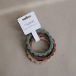 mushie Virágos rágóka - kakukkfű-bordó-bézs