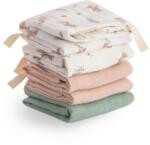 Mushie Kis muszlin törlőkendő - rózsaszín virág (5 db)