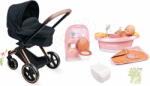 Corolle Set cărucior combinație triplă pentru păpușă în baie Cybex Black 3in1 Pram Corolle cu cădiță și duș funcțional și scutece (CO141870-3)