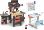 Smoby Set atelier de lucru cu trei părți și bancă din lemn Black&Decker Mega Center Smoby pentru scris și desenat (SM360726-22) Set bricolaj copii