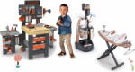 Smoby Set atelier de lucru cu trei părți și cărucior de curățenie Black&Decker Mega Center Smoby cu aspirator vertical cu sunete și masă de călcat (SM360726-12) Set bricolaj copii