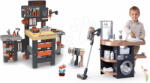Smoby Set atelier de lucru cu trei părți și spălătorie Black&Decker Mega Center Smoby cu aspirator electronic și fier de călcat electronic (SM360726-11) Set bricolaj copii