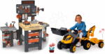 Smoby Set atelier de lucru cu trei părți și tractor Black&Decker Mega Center Smoby cu pedale și încărcător și excavator (SM360726-24) Set bricolaj copii