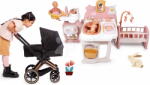 Corolle Set cărucior combinație triplă pentru păpușă Cybex Black 3în1 Pram Corolle cu căsuță bucătărie dormitor și baie (CO141870-9)