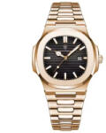 Poedagar Ceas barbatesc Poedagar Fashion Quartz Casual Otel Auriu Negru Ceas