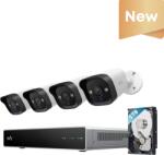Anker Kit Supraveghere Video eufy PoE Security System NVR 4 Camere Bullet E40 Rezolutie 4K Night Vision Color IP67 AI + NVR 8 Canale HDD 2TB (E8P00321)