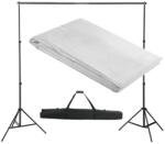 vidaXL fehér háttértartó állványrendszer 300 x 300 cm (160068)